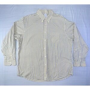 Brooks Brotheres Regent Plaid Button Down Large Yellow/Blue LS Men's XXL